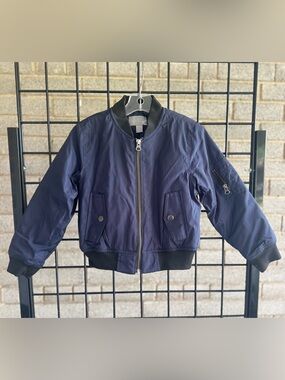 VTG Sears Kids Navy Blue MA-1 Bomber Flight Jacket - Size 5